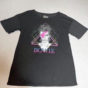 David Bowie Black Oversized Band T Shirt Dress